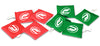 Six color-coded bean bags