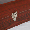 close up of washer toss wooden box closed
