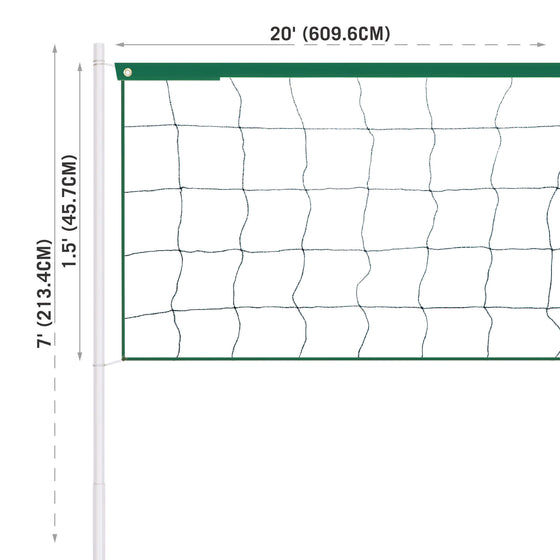 Volleyball Net Set dimensions